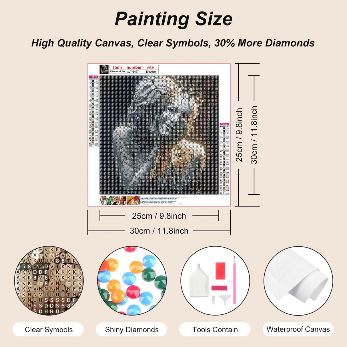 SJUTOUCI Broken Mask Diamond Painting Kits for Adults, Diamond Art Kits for Beginners, 5D Round Diamond Dots Gem Art Craft for Home Wall Decor 12x12 inch, Abstract SJUTOUCI