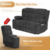 MisUMis RV Loveseat Recliner Sofa, Wall Hugger Reclining Loveseat RV Couch with USB Ports, Cup Holders, Pockets, 150° Adjustable RV Furniture Velvet Fabric Recliners for Travel & Home Theater Seating MisUMis