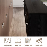 LUXOAK Floating TV Stand with 36" Electric Fireplace, 70 inch Wall Mounted Electric Fireplace Entertainment Center with Storage Space, TV Stand for Living Room for TVs Up to 80", All Black LUXOAK