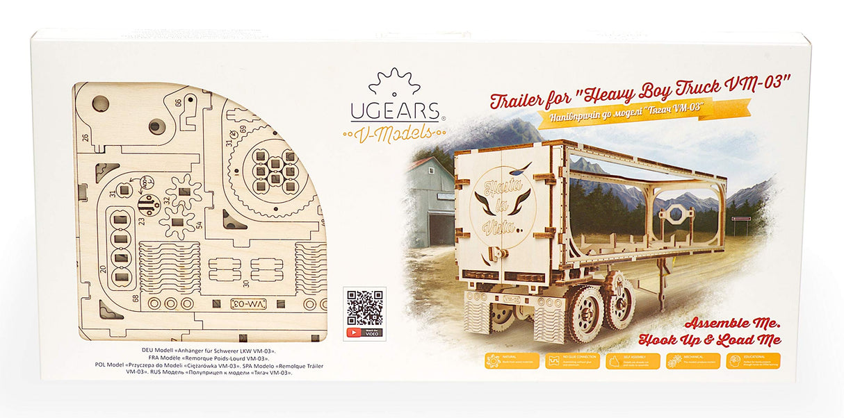UGEARS Trailer for Heavy Boy Truck VM-03 Self-Assembling 3D Wooden Model UGEARS