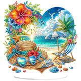 ARPADAMO Diamond Art Tabletop kit for Adult,DIY Diamonds Painting kit,Summer Beach Diamonds Painting for Adult, 7.2x7.2 inch Acrylic Diamonds Painting Board Kit, Special Crystal Diamond ARPADAMO