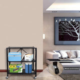 HealSmart Heavy Duty 3-Tier Foldable Metal Rack, 14.96" D x 27.95" W x 34.25" H Storage Shelving Unit 750 lbs with Wheels Moving Organizer Shelves for Garage Kitchen, Black HealSmart