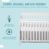 Dream On Me Ashton 4-In-1 Convertible Crib In White, Greenguard Gold, JPMA Certified, Non-Toxic Finishes, Features 4 Mattress Height Settings, Made Of Solid Pinewood Dream On Me