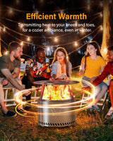 YEFU Fire Pit with Removable Ash-Pan: Smokeless Firepit 304 Stainless Steel Material - Outdoor Fire Pit Silver 19 inch - Smokeless Fire Pit for Outside Outdoor Patio Camping Backyard YEFU