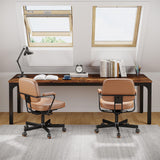 Tribesigns 2-Person Home Office Desk, 78.7" Extra Long Computer Desk, Double Workstation for Home Office, Work Desk for Two People (Rustic Brown) Tribesigns
