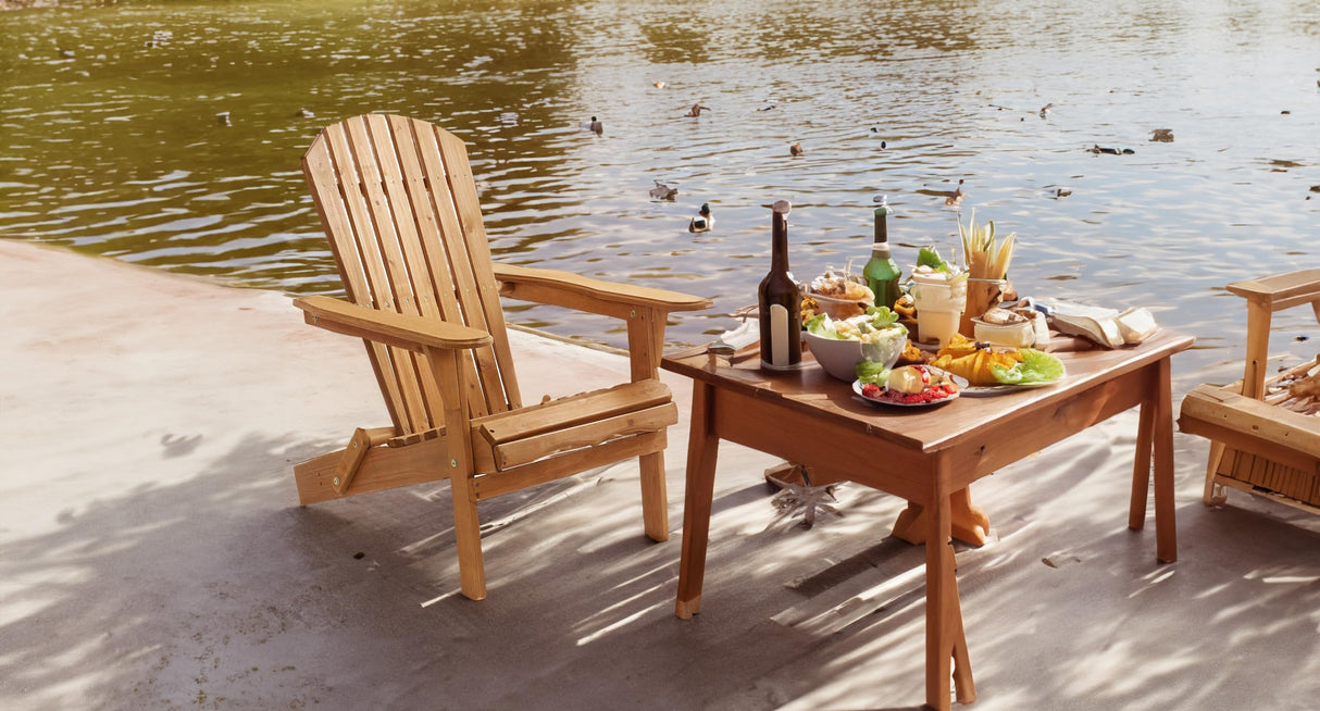 BTEXPERT Outdoor Wooden Folding Adirondack Chair Assembled Backrest, for Patio Lounge Lawn Garden Backyard Deck Fire Pit Pool Beach 350lb Weight Capacity BTEXPERT