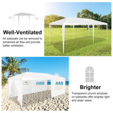 HOTEEL 10x20 Canopy Tent with Removable Sidewalls, White Tents for Parties Outdoor Party Tent Waterproof & UV Protection for Gazebo Shelter Carpas Wedding Events BBQ Hoteel