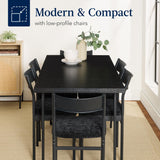 Best Choice Products 7-Piece Modern Dining Room Set, Kitchen Table Set, Dining Table w/ 6 Chairs, Upholstered Cushions, Solid Metal Frame, Curved Backrest - Black/Black Best Choice Products