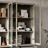 Timechee 78.7" Tall Curio Display Cabinet for Collection, 3 Tier Bookshelf with 9 Drawers & 4 Tempered Glass Doors, Showcase Display Cabinets for Living Room with Adjustable Shelves, Antique Oak Timechee