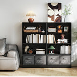 IRONMIX Metal Open Bookcase, 4-Tier Bookshelf with Adjustable Storage Shelves, Modern Black Bookshelf for Small Places, 59" Tall Book Shelf, Cabint Display Case for Home Office, Library, Living Room IRONMIX