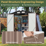 Aoxun 6x3.9 FT Shed with Base Metal Outdoor Storage Shed Garden Shed with Lockable Doors Tool Shed Bike Shed for Backyard, Patio, Poolside (Brown) Aoxun