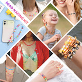 5800 PCS Clay Beads Bracelet Making Kit, 24 Colors Flat Preppy Beads for Friendship Jewelry Making, Polymer Heishi Beads with Charms DIY Arts and Crafts Birthday Gifts Toys for Teen Girls Age 6+ BHYTAKI