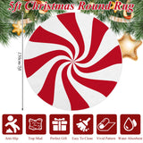 Moucuny Christmas Round Rug Large Christmas Area Rug Washable Christmas Rug Runner Non Slip Rug Carpet for Xmas Holiday Entryway Living Room Bedroom Indoor Decoration(Red,Lollipop) Moucuny