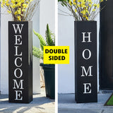 Glitzhome 30"H Double Sided Wooden Black Boxed WELCOME HOME Porch Sign, Rustic Home Porch Sign for Front Porch Decor glitzhome