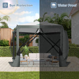 COBIZI Pop Up Gazebo Screen Tent Screen House for Camping, 10x10 Screen Room with Mosquito Netting, Hub Tent Instant Screened Canopy with Carrying Bag and Ground Stakes, Gray COBIZI