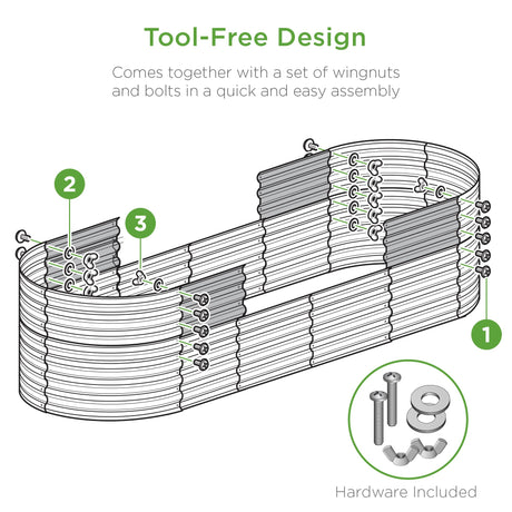 Best Choice Products 4x2x2ft Outdoor Metal Raised Garden Bed, Oval Deep Root Planter Box for Vegetables, Flowers, Herbs, and Succulents w/ 101 Gallon Capacity, Rubber Edge Guard - Charcoal Best Choice Products