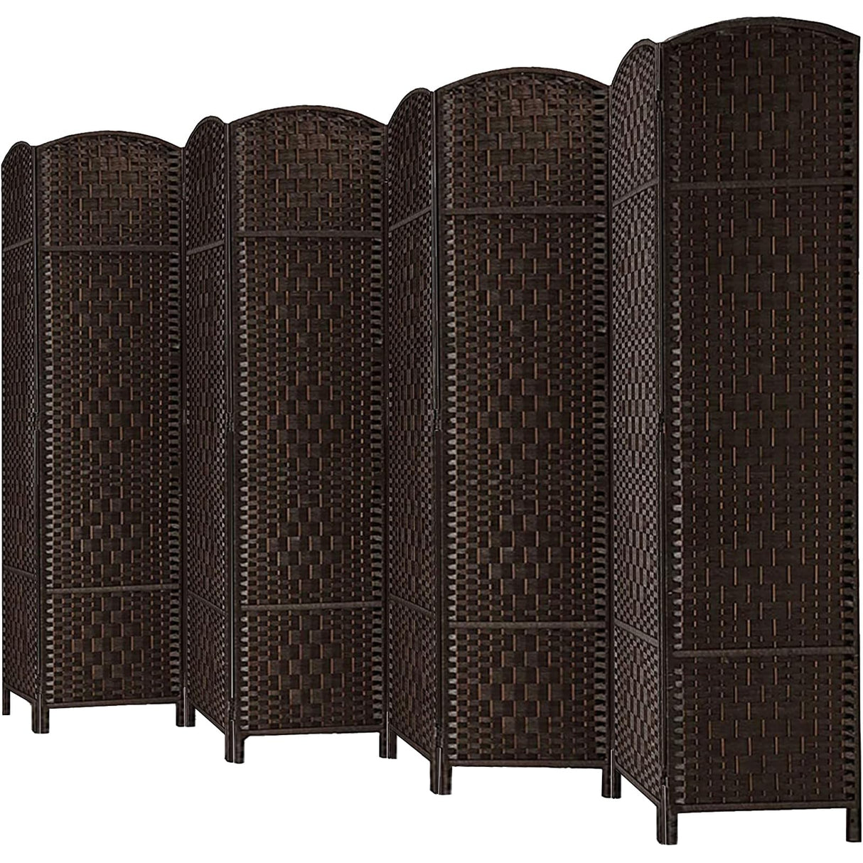 HALLYBEE Room Divider for Space Separation, Room Dividers and Folding Privacy Screens, 6ft Wall Partitions, Privacy Screen, 16in Folding Panel Separation 8 Panel, Dark Mocha HALLYBEE
