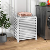 HOMCOM Bamboo Laundry Hamper with Lid, Laundry Basket with Removable Liner Bag, Dirty Clothes Hamper, 19.75 x 14.25 x 23.5 Inches, White HOMCOM