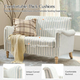 TerraSafe Loveseat Sofa for Living Room, 50.5" Small Love Seat, Comfy Upholstered Farmhouse Couches with Armrests for Bedroom, Office, Apartment, Blue TerraSafe