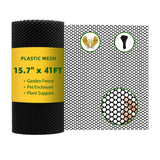 Heavy Duty 15.7IN x 41FT Black Plastic Mesh Fencing Roll for Chicken Dogs Rabbit Snake Poultry Barrier Gardening, Thicker Wire Mesh Netting Fence for Balcony Garden Pet Enclosure Plant Landscape DIY HWIUS
