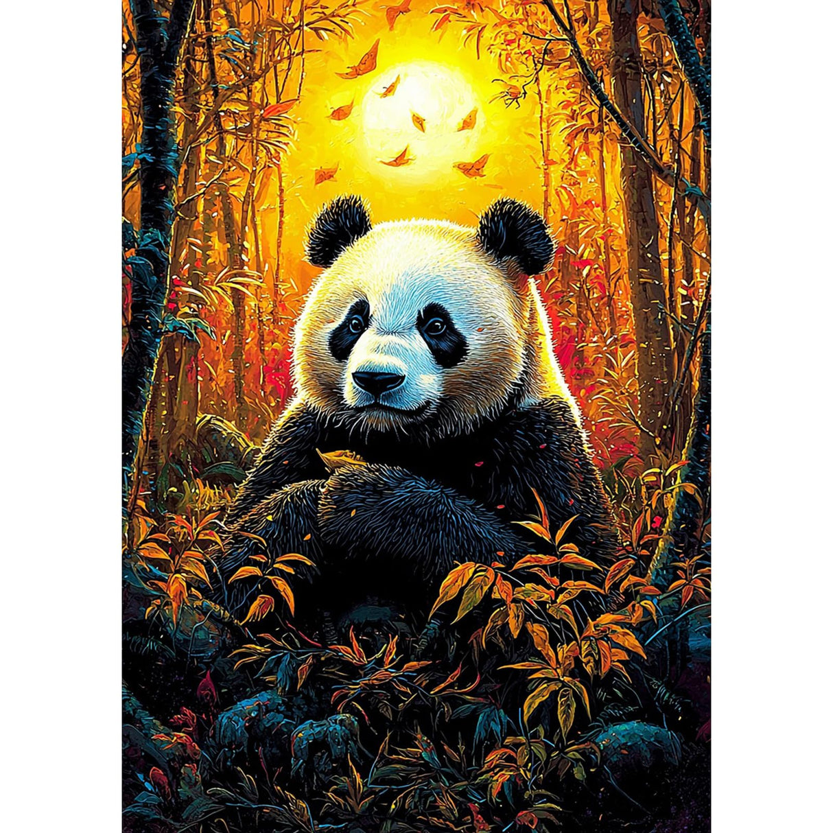RICUVED Diamond Art Painting Kits for Adults, Panda Diamond Painting Kits 5D Animal Diamond Art Kit for Beginner, Diamond Painting Full Round Drill Art and Crafts for Gift Decor 30x40cm RICUVED