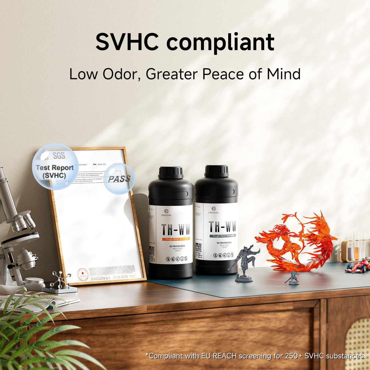 RESIONE Upgraded Water Washable 3D Printer Resin, Excellent Toughness High Precision Crack-Resistant Resin for 3D Printer,Low Deformation Resin, 1KG, Flame Orange RI RESIONE