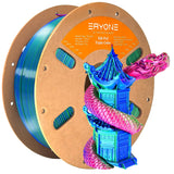 ERYONE Silk Tri Color PLA Filament 3D Printer 1.75mm +/- 0.03mm, Multicolor Filament Tricolor PLA 1KG(2.2lbs) Cardboard Spool, Red Blue Green ERYONE