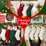 Ulico Christmas Stockings with Initials, 18’’ Large Embroidered Monogram Knit Christmas Stocking,Xmas Stocking for Kids, Holiday and Family Stocking for Fireplace or Party Decoration Red Letter A Ulico