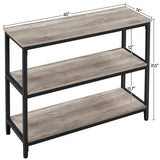 Yaheetech Entryway Table with Storage Shelves, 40 Inch Console Table with Metal Frame, Wood Behind Couch Sofa Table for Entryway, Living Room, Gray Yaheetech