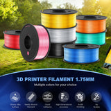 JAYO Silk PLA Filament Bundle 1.75mm, Silk 3D Printer Filament Bundle Multicolor, Individually Vacuum Packed, 8 Pack, Shiny Silk 2KG in Total, Light Gold+Silver+Black+Blue+Red+Green+Orange+Pink JAYO