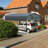 Outvita Heavy Duty Metal Carport, 10x15FT, Gray, Vehicle Protection, Outdoor Gatherings Outvita
