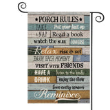AVOIN Porch Rules Slogan Wood Garden Flag Vertical Double Sided, Enjoy The View Yard Outdoor Decoration 12.5 x 18 Inch AVOIN colorlife