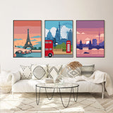 cupmod 6 Packs Paint by Number Kits for Adults Beginners,City Travel Easy Acrylic Paint by Number Kits,Oil Painting Art on Canvas Without Frame for Home Wall Decor 7.8x11.8inch cupmod