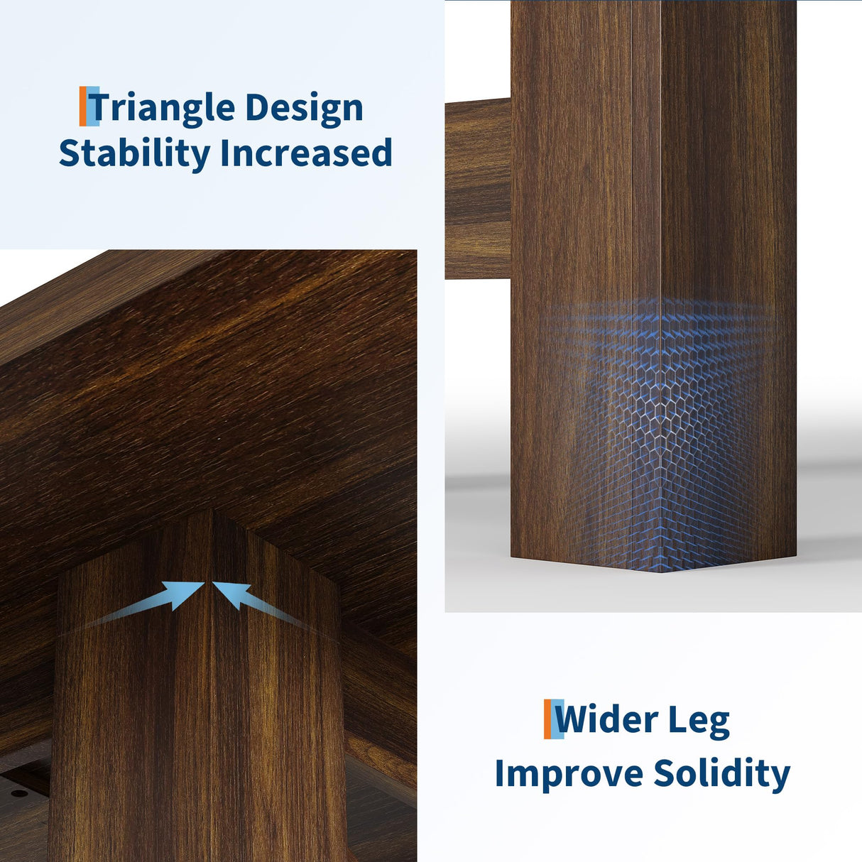 GarveeHome Dining Table for 6-8, 71" Long Large Wooden Farmhouse Kitchen Table with Thick Sturdy Frame, Rectangular Dining Room Dinner Table with Stable Triangular Legs for Kitchen,Office,Rustic Brown GarveeHome