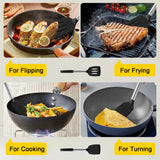 2 Pack Silicone Spatula Set,Solid & Slotted Spatulas Silicone Heat Resistant,Turner Spatulas for Kitchen Use,Rubber Spatulas for Fish, Eggs, Pancakes, WOK, Silicone Cooking Utensils Qukaka