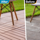 Spurtar Deck Tiles Interlocking Outdoor All Weather, 36 Pack (11.3"x11.3") 31.68 sqft, Plastic Interlocking Deck Tiles All Weather Use, Patio Floor Decking Tiles for Balcony Backyard, Brown Spurtar