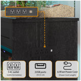 LUMIINOFAMI 55 Gallon Fish Tank Stand, Tank Stand 55-75 Gallon, Aquarium Stand 55 Gallon with Drawer, Reptile Tank Stand with Power Strip and LED Light, Terrarium Stand -1300Lbs LUMIINOFAMI