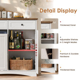 NEWOWNDS Tilt Out Trash Can Cabinet, Dog Proof Trash Can Storage Cabinet with 2 Drawers, Adjustable Shelf, Kitchen Island with Trash Can Storage, Hidden Trash Cabinet (White, Dual Doors) NEWOWNDS