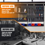 Chinrose Metal Pegboard Storage System, Garage Wall Organizer, Tool Storage Panels for Workbench (Black, 31.5"x15.75"-4PCS) Chinrose