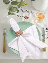 12-Pack Hemstitched Dinner Napkins Oversized 20x20 - Cotton Fabric Tailored with Mitered Corner - Ideal for Events and Regular Use - White THE BEER VALLEY