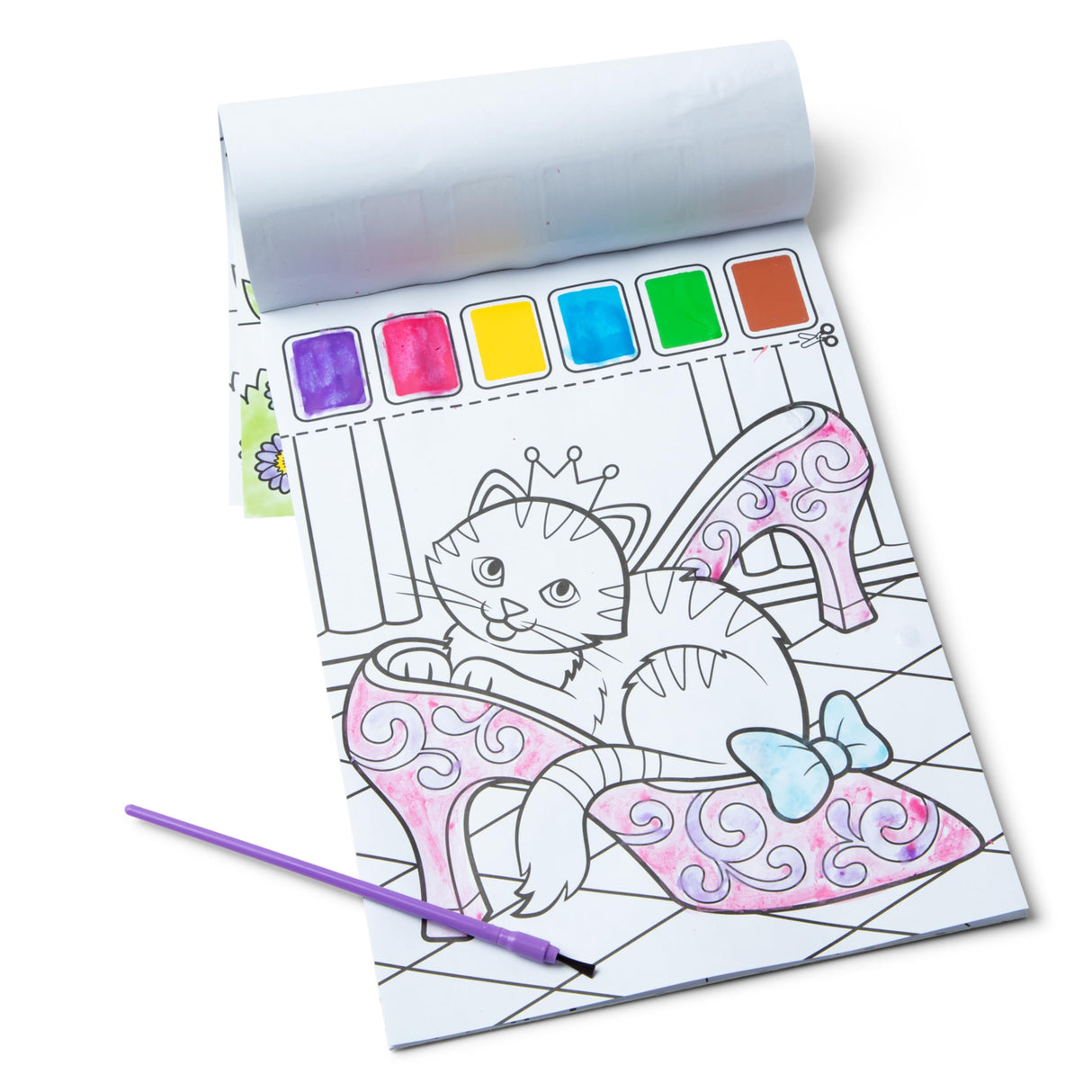 Melissa & Doug Paint with Water - Princess, 20 Perforated Pages with Spillproof Palettes Melissa & Doug