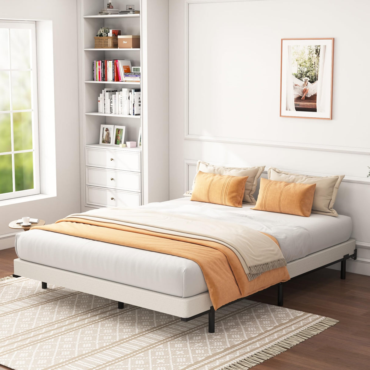 Seiugaga King Box Spring 8 Inch - Heavy Duty Box Spring Mattress Foundation Metal Bed Base with Fabric Cover, Noise Free Easy Assembly Non Slip 3000lbs Max Seiugaga