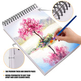 Bachmore Sketchpad 100 Sheet, Watercolor, Acrylic Art Pad for Sketching, Ink Sketch Book, Coloring Notebook - 98 Ib/160 g/m2 in Multi-Media Spiral Notebook, Drawing Paper, Drawing Pad (9'' X 12'') BACHMORE