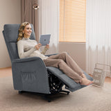 OKUP Power Lift Recliner Chair with Massage and Heat for Petite Elderly, Small Lift Chair with Side Pocket Remote Control, Infinite Position, Fabric, Dark Grey OKUP