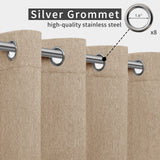 Easy-Going Linen Look Outdoor Curtains Waterproof Windproof Porch Curtains, Soft Thicken Outdoor Privacy Curtains for Patio, Gazebo, Grommet Top and Tab Bottom Drape, 2 Panels, 54x96 inch, Beige Easy-Going