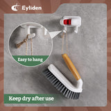 Eyliden Scrub Brush, 2 Pack Heavy-Duty Stiff Bristles Cleaning Brush, Natural Bamboo Handle, Multi Purpose Scrub Brushes for Bathroom Floor Tub Shower Kitchen Sink Carpet & Other Surface, Grey+White Eyliden