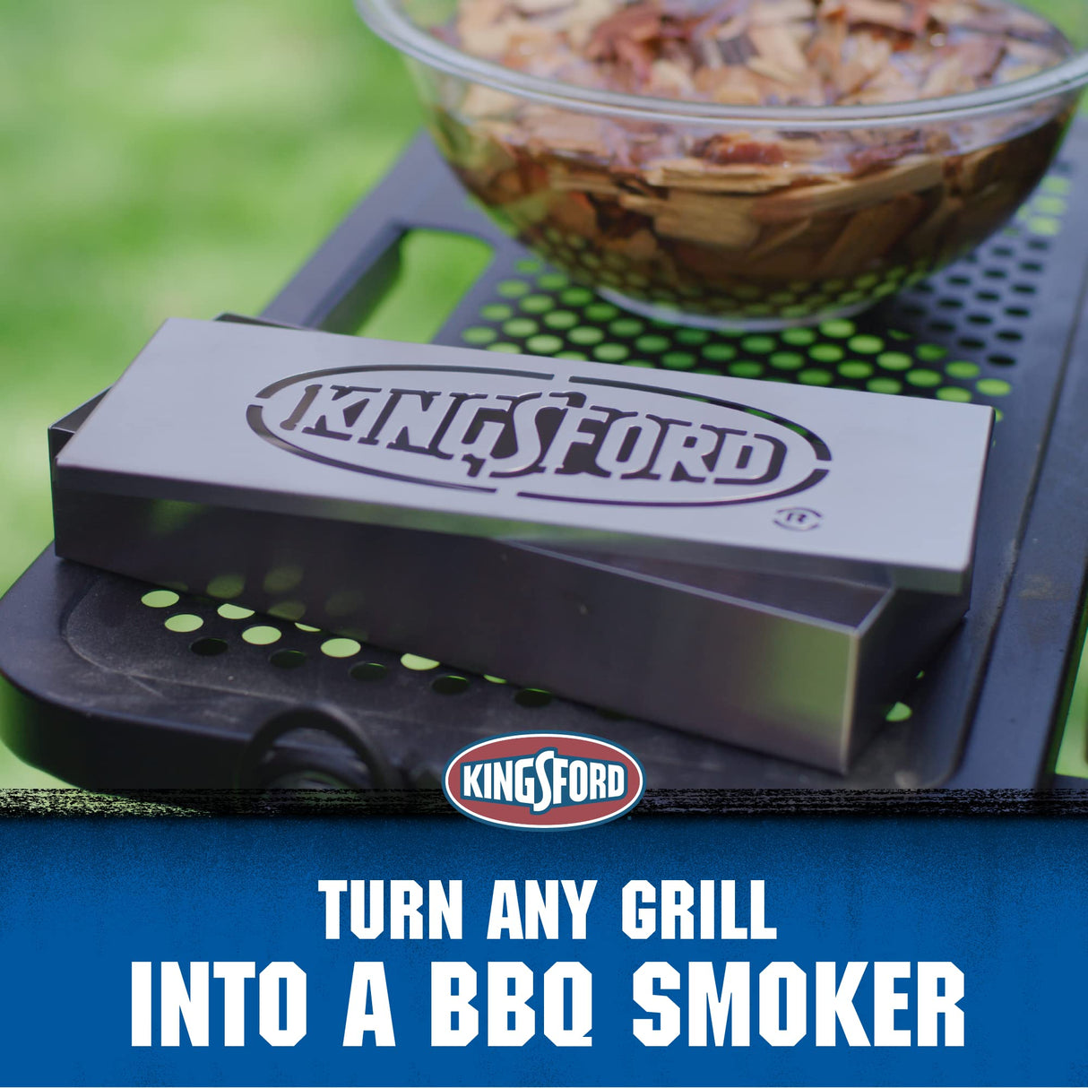 Kingsford Stainless Steel Smoker Box for Grill | Smoking Box for All Grills | Heavy Duty BBQ Accessories | Easy Way to Turn Any Grill Into A BBQ Smoker Kingsford
