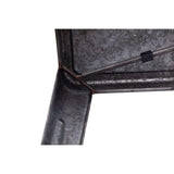 Creative Co-Op Grey & Brown Galvanized Metal Bench Creative Co-Op