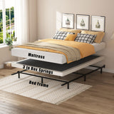 SHOANED Queen Size Box Springs - 3 Inch Low Profile Mattress Foundation No Noise Heavy Duty Metal Basics Bed Base with Clean Fabric Cover, Easy Assembly SHOANED