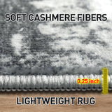 8x10 Area Rugs Washable Rug: Large Modern Abstract Living Room Rug Soft Anti-Skid Thin Carpet Indoor Floor Non-Shedding Carpets for Bedroom Dining Farmhouse Nursery Home Office Black Grey Gold Gent drizz